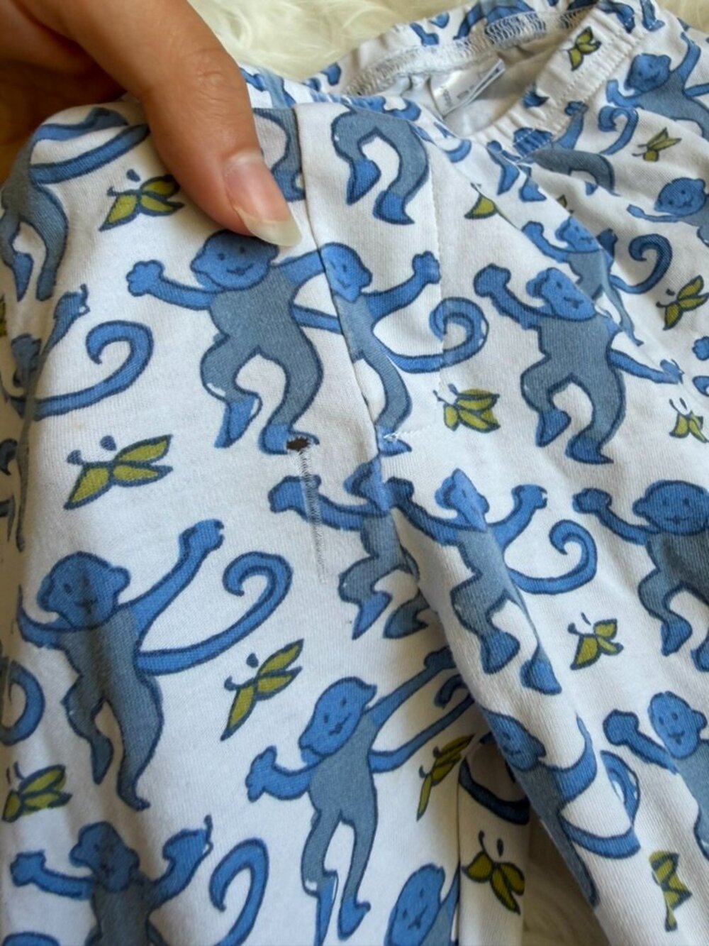 Roller Rabbit Blue Monkey Pajama Set Girls 10 - Picture 9 of 10